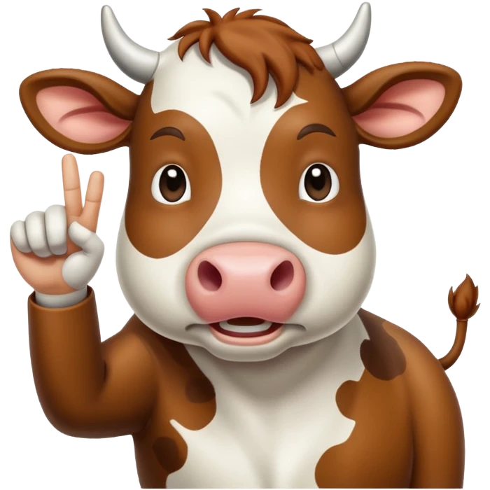 Une vache qui lève l’index emoji