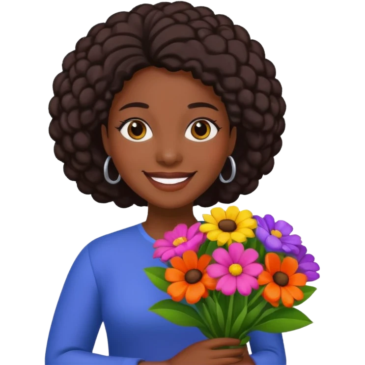 Flower Vendor balck woman emoji