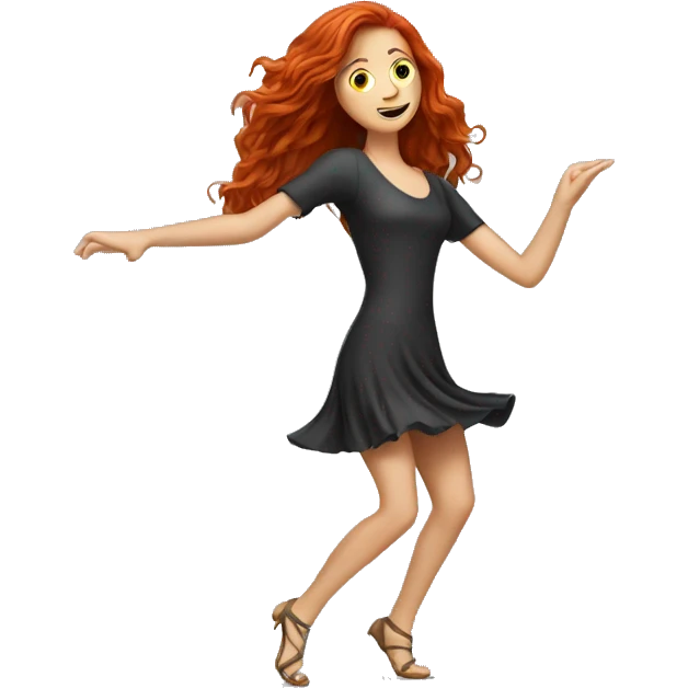 Adult long  haired red head dancing  emoji