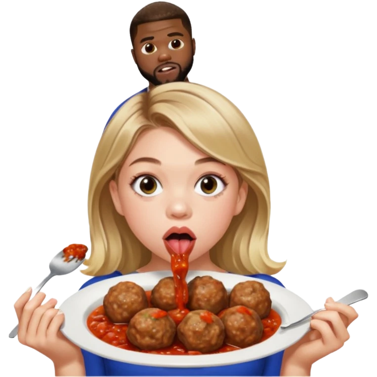 Sydney Sweeney licking Kevin harts meatballs emoji