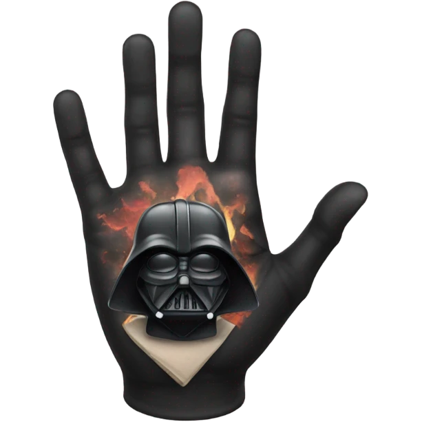Top of a hand with darth vader tattoo emoji