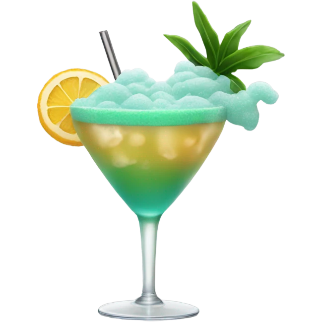 cocktail with sea foam emoji