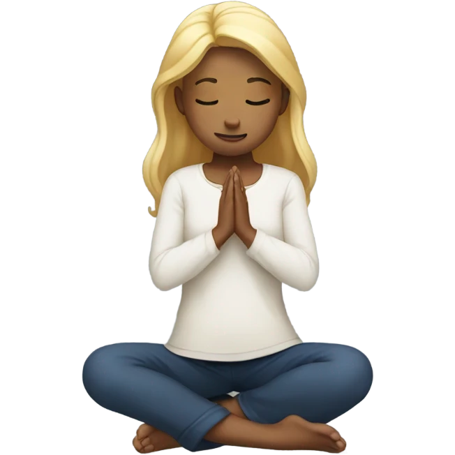 Blonde on knees praying
 emoji