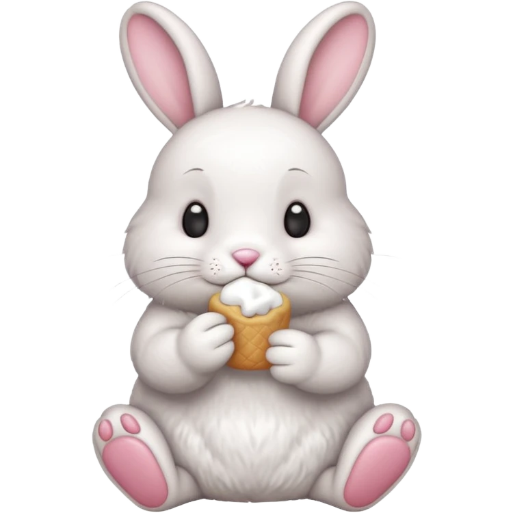 A bunny eating a marshmallow  emoji