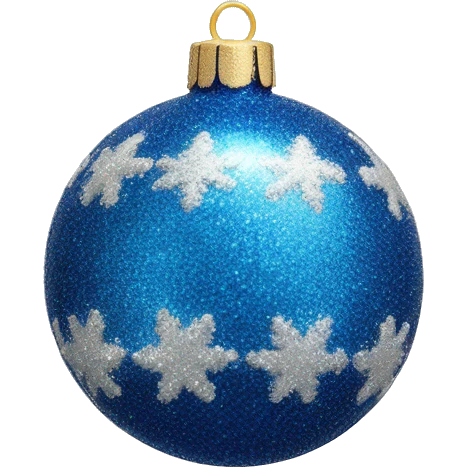 Blue glittering Christmas ornament ￼ emoji