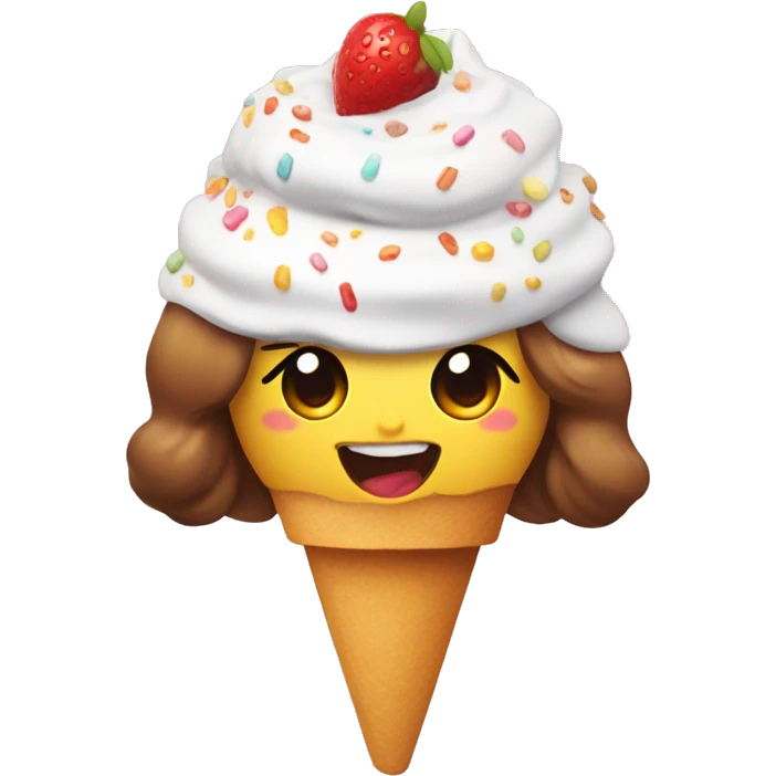 chica lamiendo un helado emoji