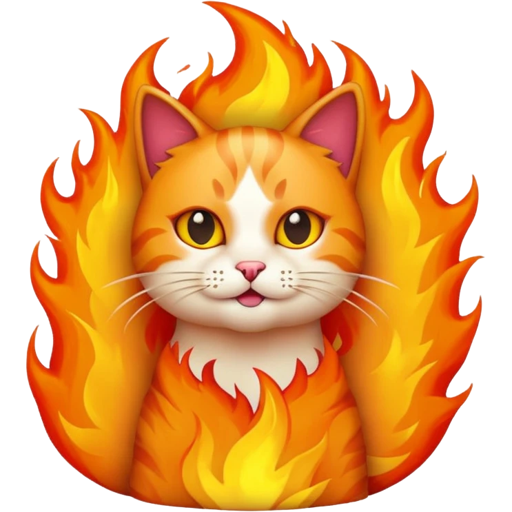 cat on fire emoji