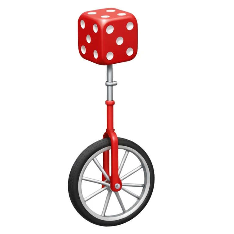 dice riding on a unicycle  emoji