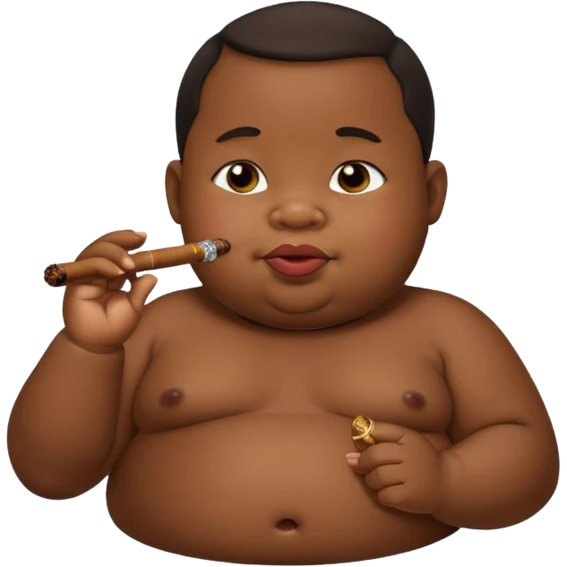 Fat black baby smoking a cigar emoji