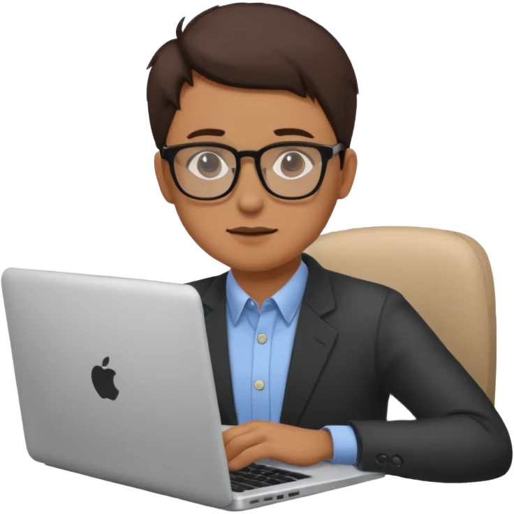 person work on the laptop and sit at the desk emoji