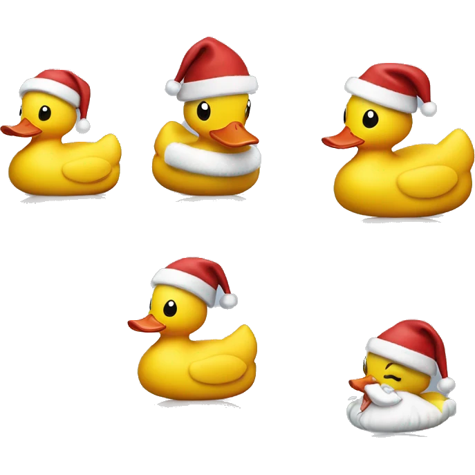Rubber duck wearing a Santa hat emoji