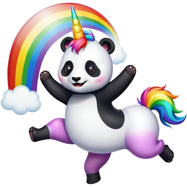 A panda is dancing. A unicorn is dancing emoji