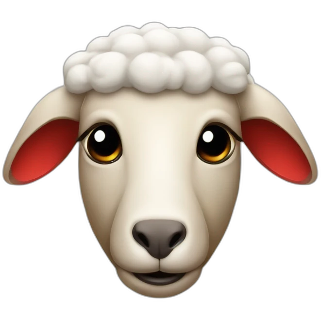 A sheep head with cross eyes in a red puddle emoji