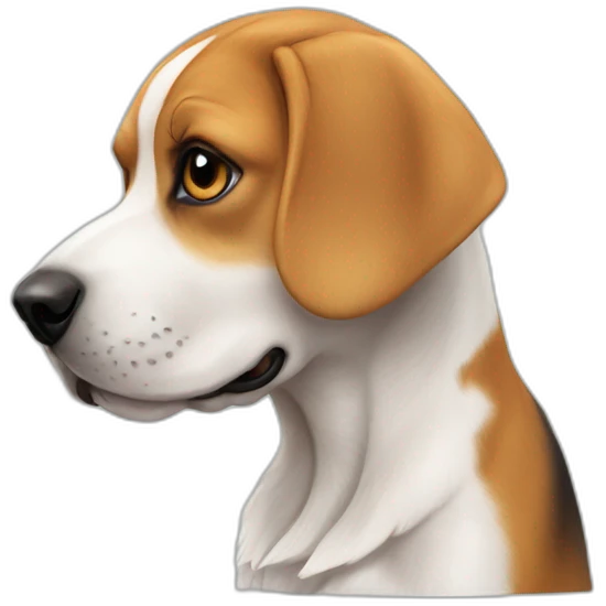 Chien beagle avec fille emoji
