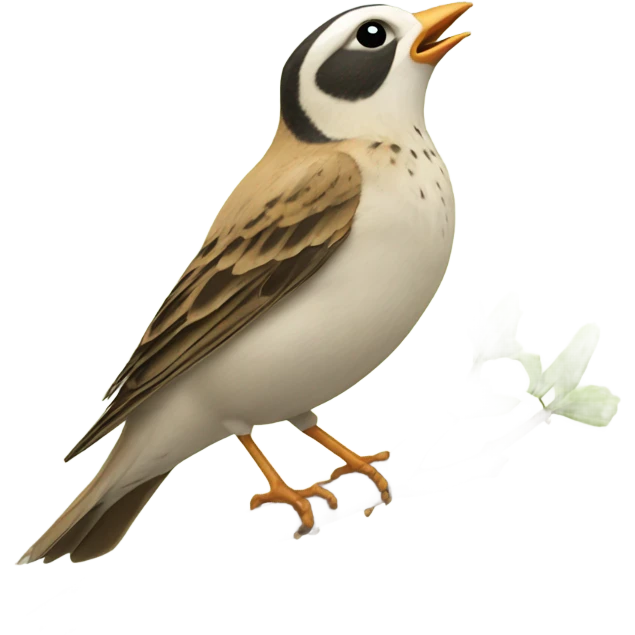A lark sings while sitting on a branch emoji
