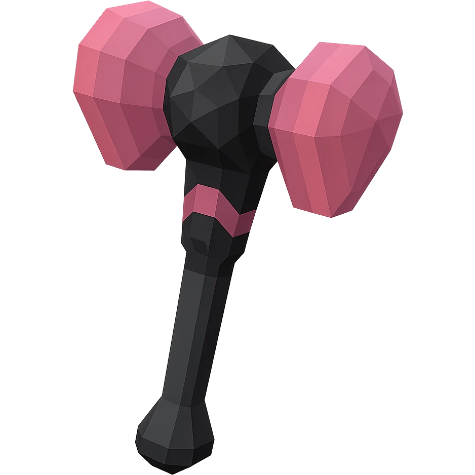 BLACKPINK-inspired gothic lightstick, no hearts, faceted and dramatic, black and pink emoji