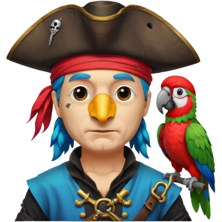 pirate and parrot emoji