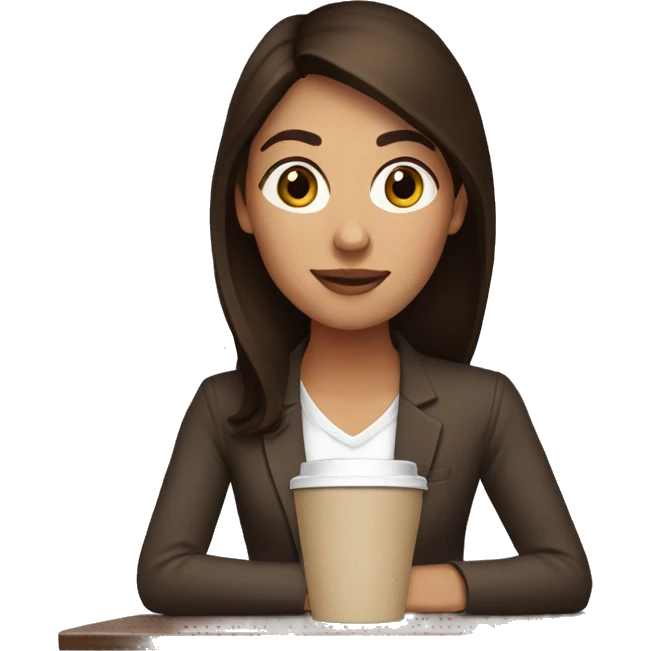 Brunette+coffee+laptop emoji