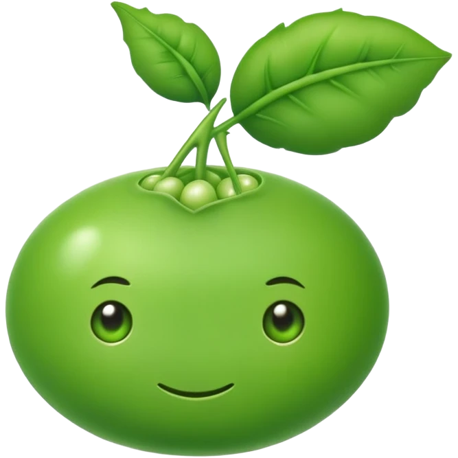 A green pea, round and bright emoji