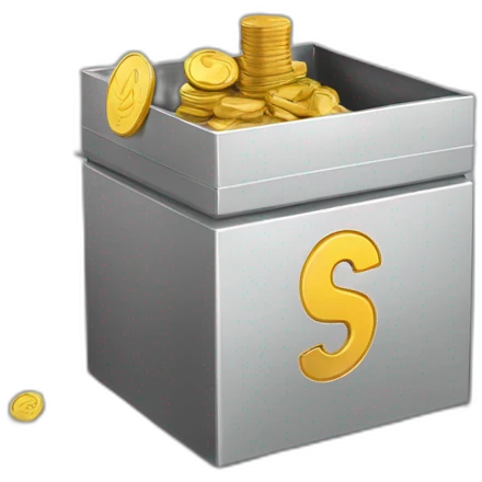 Charity box steel with coin emoji