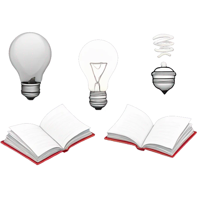 Outline emoji: book, light bulb or diploma, minimalism emoji