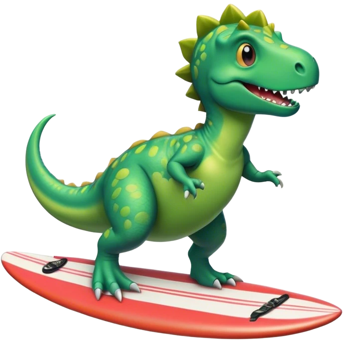 Dinosaur riding a surfboard emoji