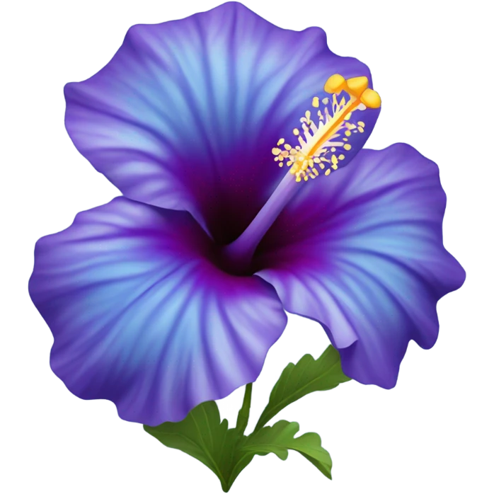 Blue hibiscus emoji
