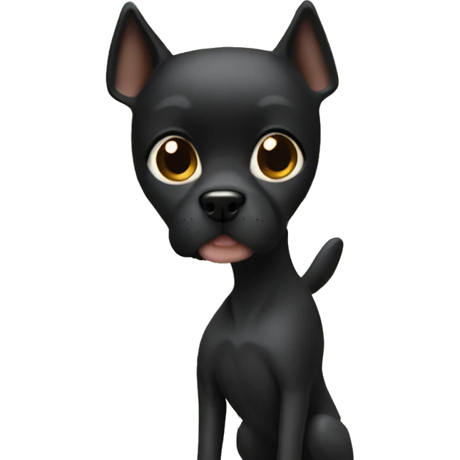 A girl with straight blond hair with a black dog with white breasts emoji