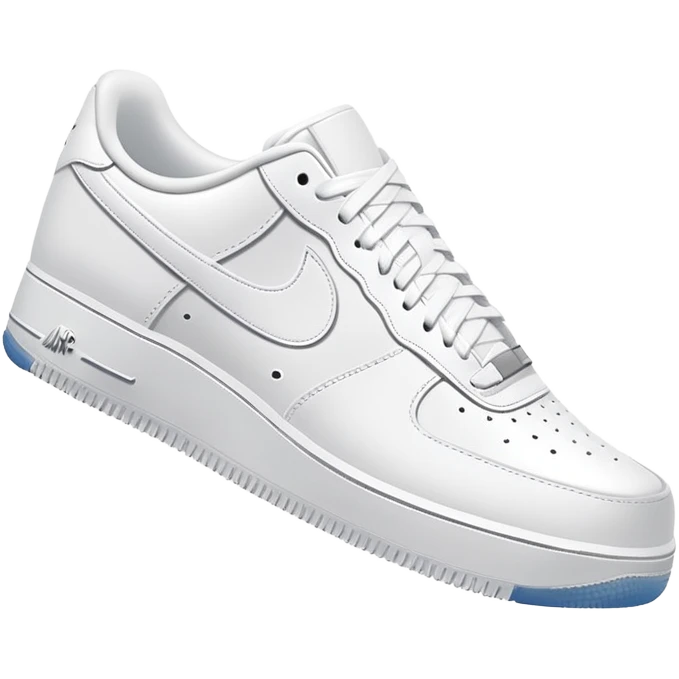 White Nike Air Force 1 sneaker with clean design and Nike swoosh emoji