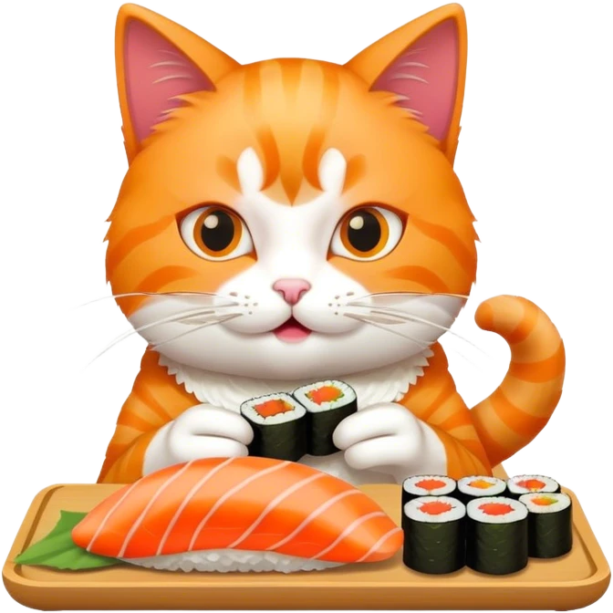 Gato comiendo sushi  emoji