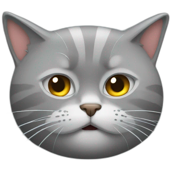 Chat gris qui dort emoji