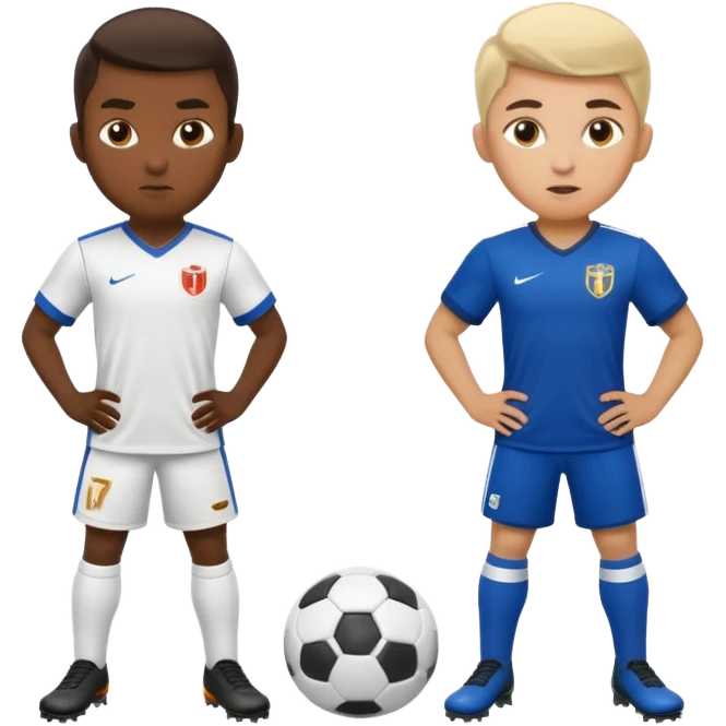 two soccer players facing off emoji