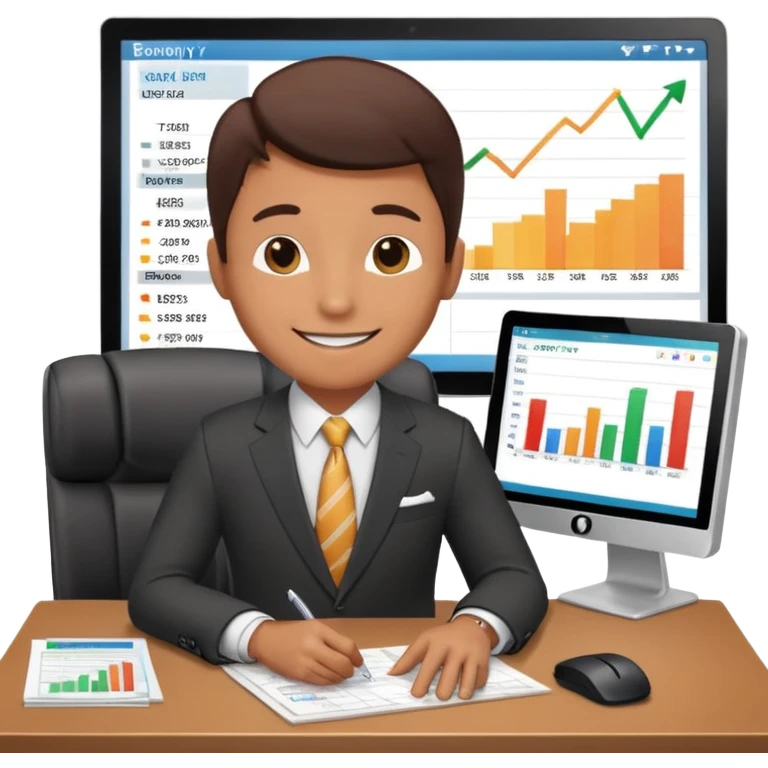 i need an image of a man named clyde who provides basic credit reports. his girlfriend bonny is abind market analyst emoji