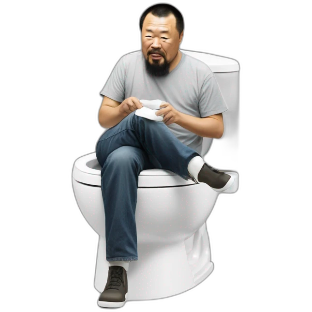 Ai Wei Wei on the toilet emoji