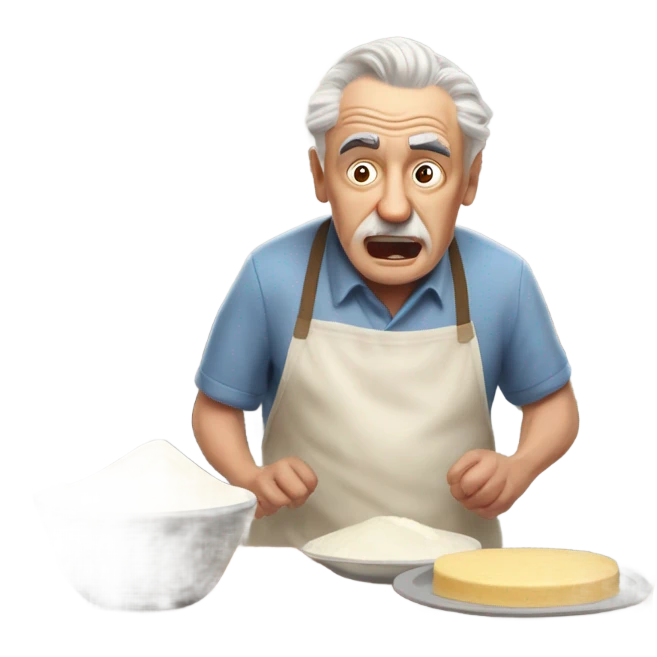 Grandfather as a baker, but something went wrong  emoji