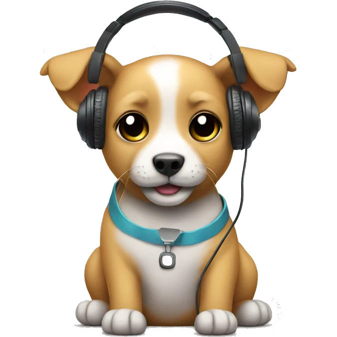 cute pet with headphone emoji