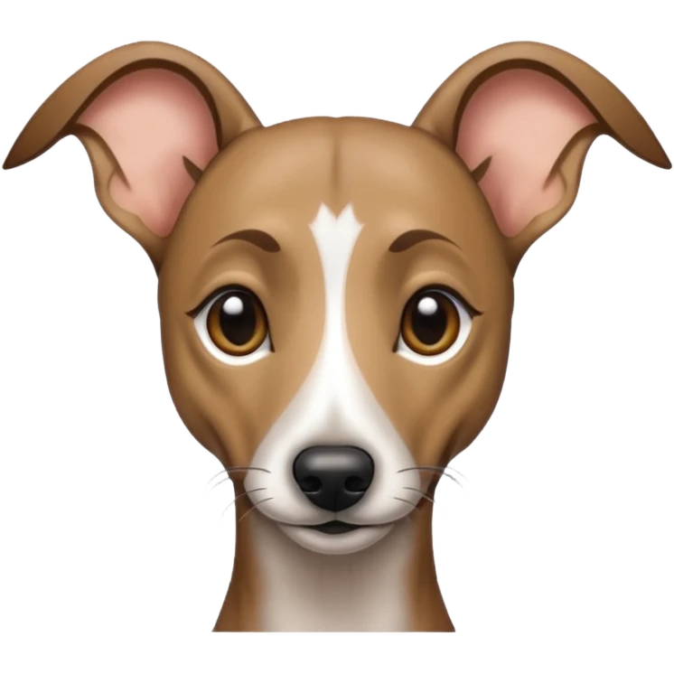 Create a brindle whippet emoji with long Dobby looking ears and a long snout emoji