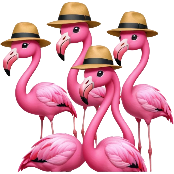 Fedora Flamingos emoji