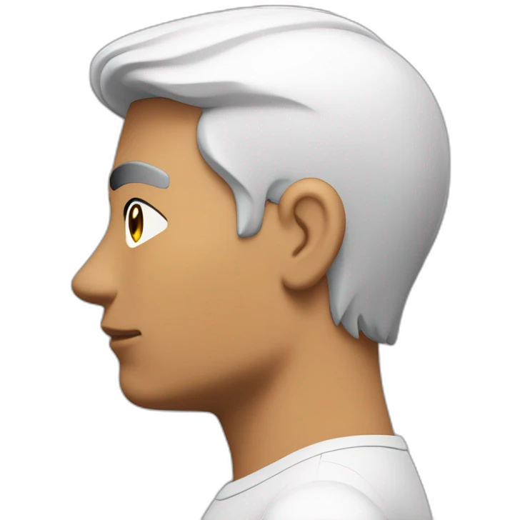 Indian white tan skin man developer in plain white shirt with sleeve up and nice medium length short black hair close up profile image emoji
