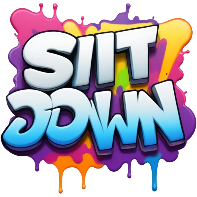 graffiti of the words sit down  emoji