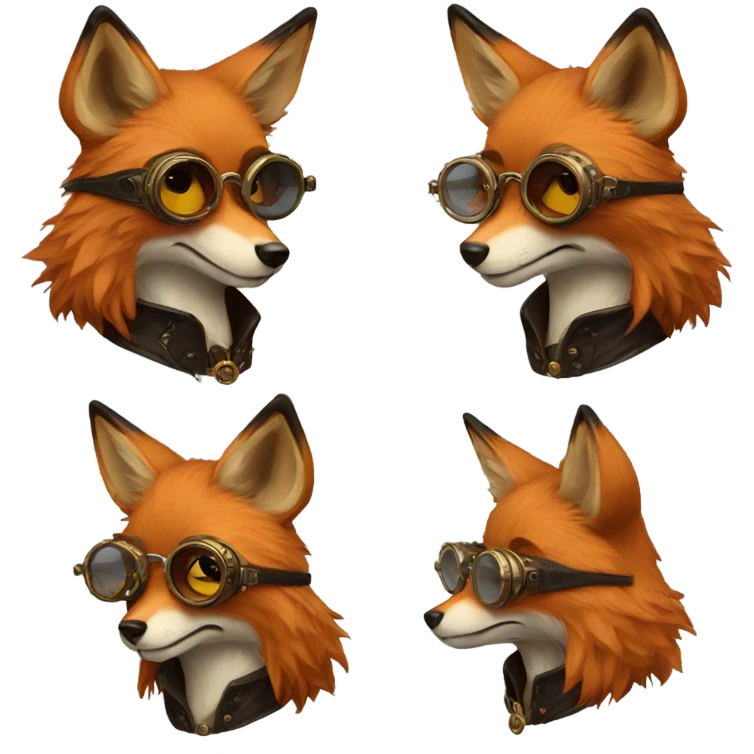 fox with glasses steampunk emoji