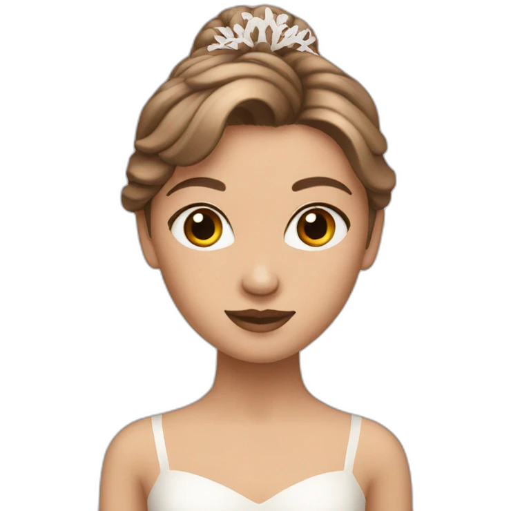 White ballerina brown hair  emoji