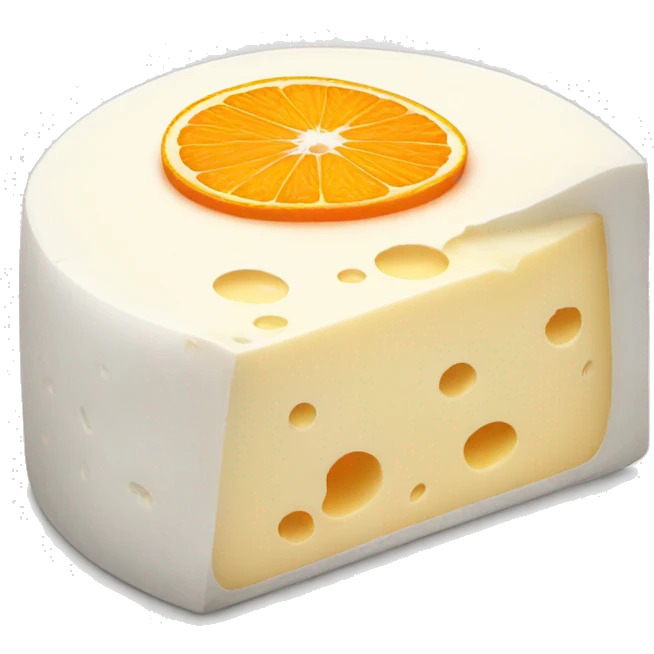 white cheese with orange rim emoji