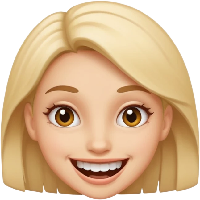 Girl with crazy smile emoji
