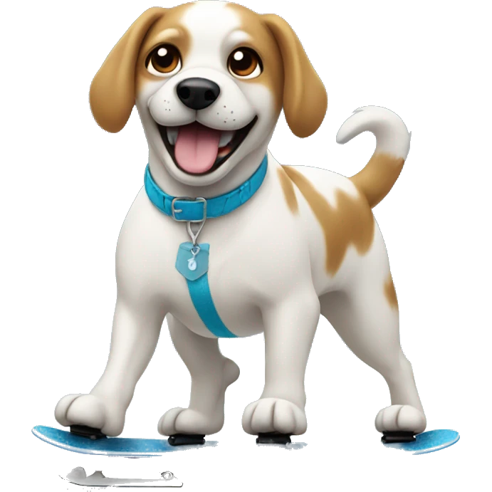dog ice skating emoji