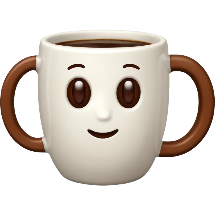 Coffee Mug with coffee bean synbol emoji