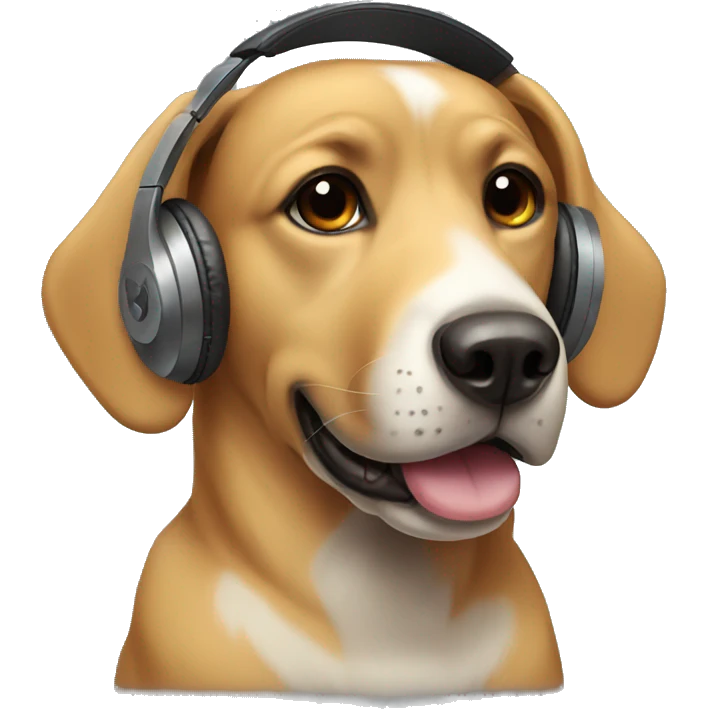 dog wearing headphones emoji