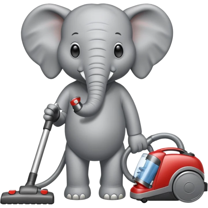 elephant pushing vacuum cleaner emoji