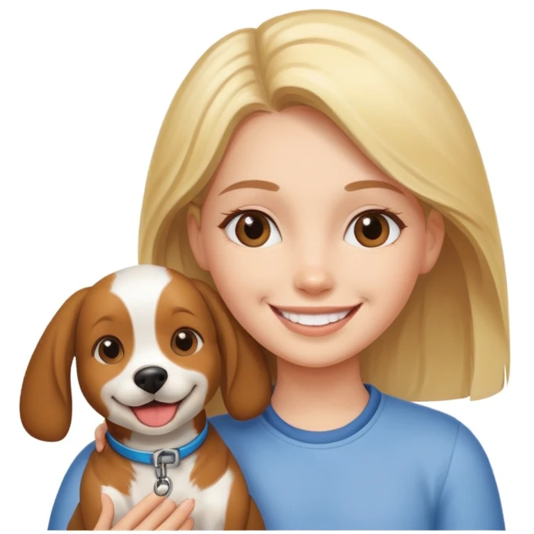 girl and her pet dog emoji