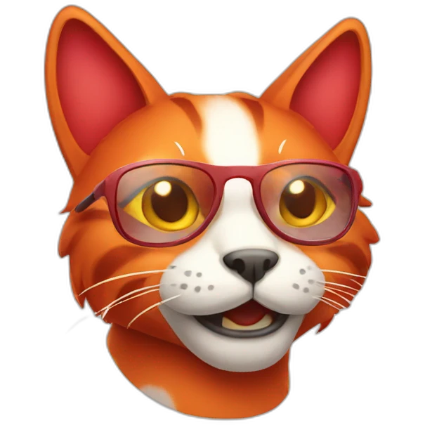 red cool cat emoji